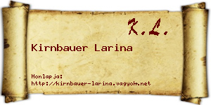 Kirnbauer Larina névjegykártya